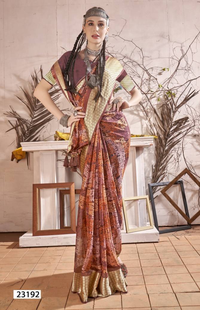 Alonica By Vallabhi Abstract Printed Chiffon Saree Suppliers In India